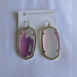 Kendra Scott Danielle Gold Statement Earrings in Dichroic Glass